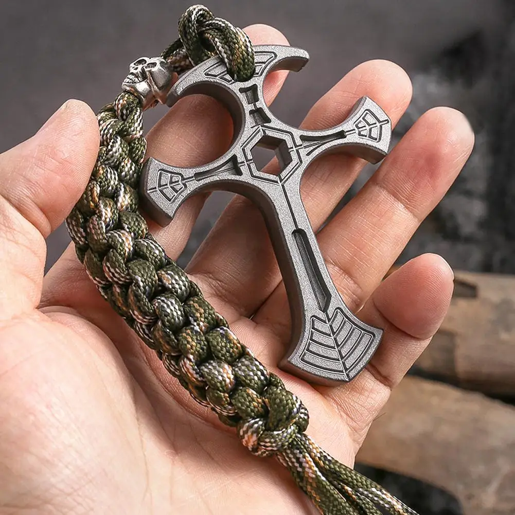 Stainless Steel Outdoor Camping Self-defense Tool Multi-functional Outdoor Tool EDC Double Headed Window Breaker/Bottle Opener