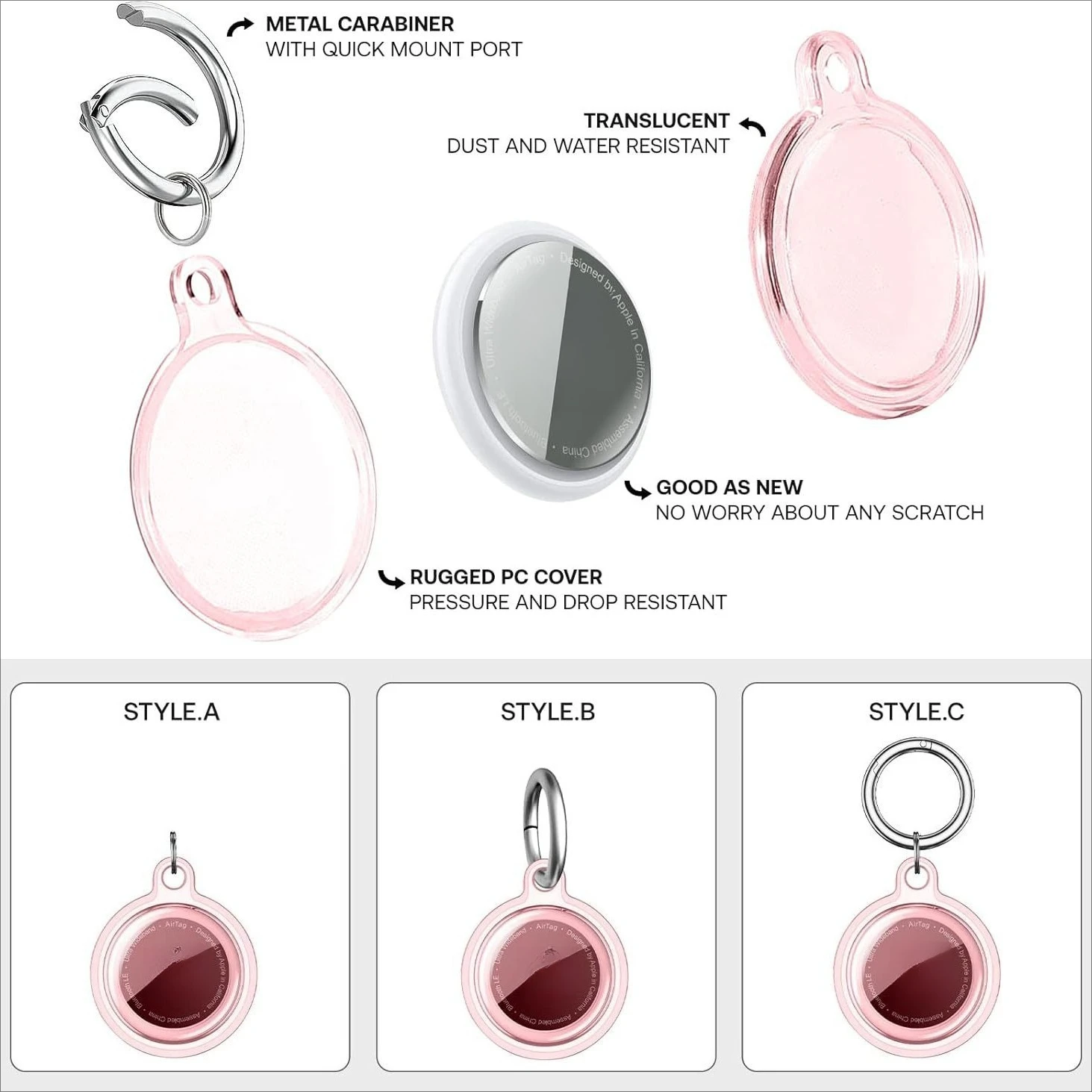 Waterproof Cover for Apple AirTag Keychain Holder Anti-Lost Tracker Accessories for Luggage Backpack Airtag Case image 4