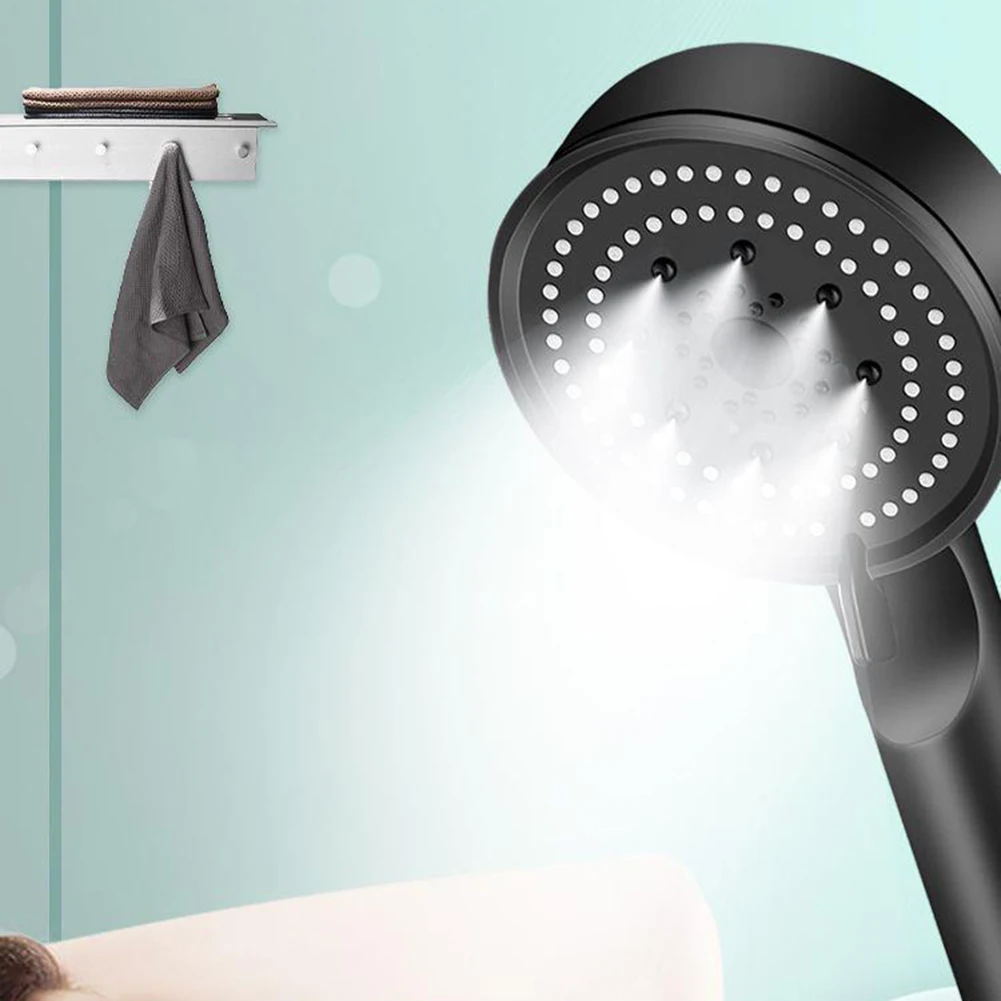 Kepala Pancuran 5 Mode Kepala Pancuran Genggam Tekanan Tinggi Dapat Disesuaikan Hemat Air Penghenti Satu Tombol untuk Aksesori Kamar Mandi Rumah