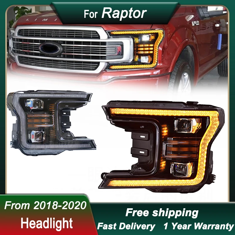 

Car Headlights for Ford Raptor F150 F-150 18-20 full LED Headlight DRL Dynamic Signal Head Lamp Bi Xenon Beam Headlamp Accembly