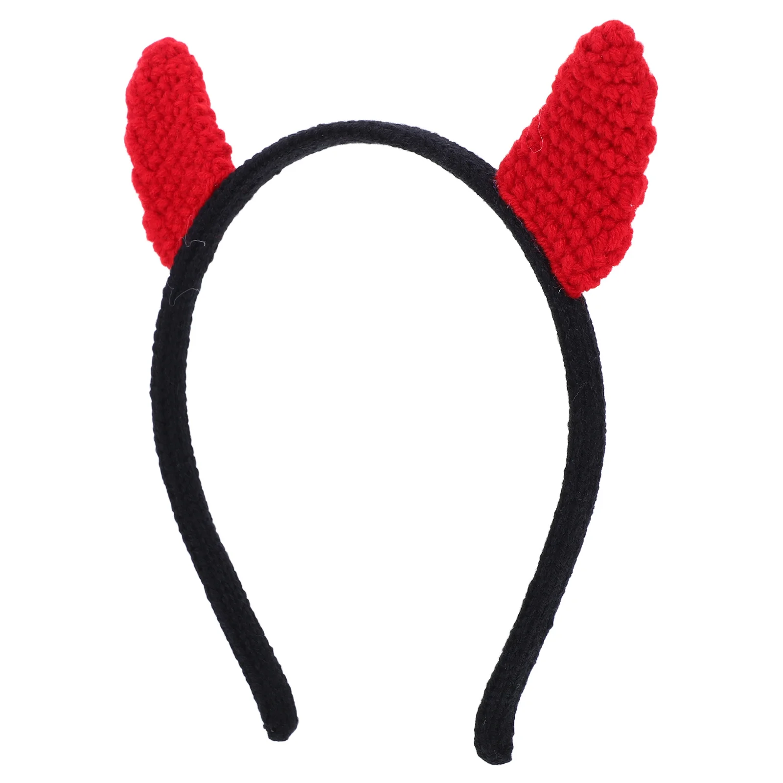 

Handcrafted Knit Horn Headband Soft Yarn Elastic Fit Party Hairband Halloween Costume Headpiece for Women Girls