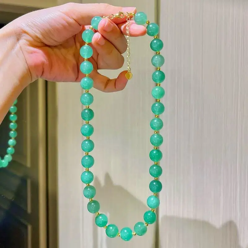 High-quality natural Dongling jade necklace a stylish design for wearing around the neck or with sweaters
