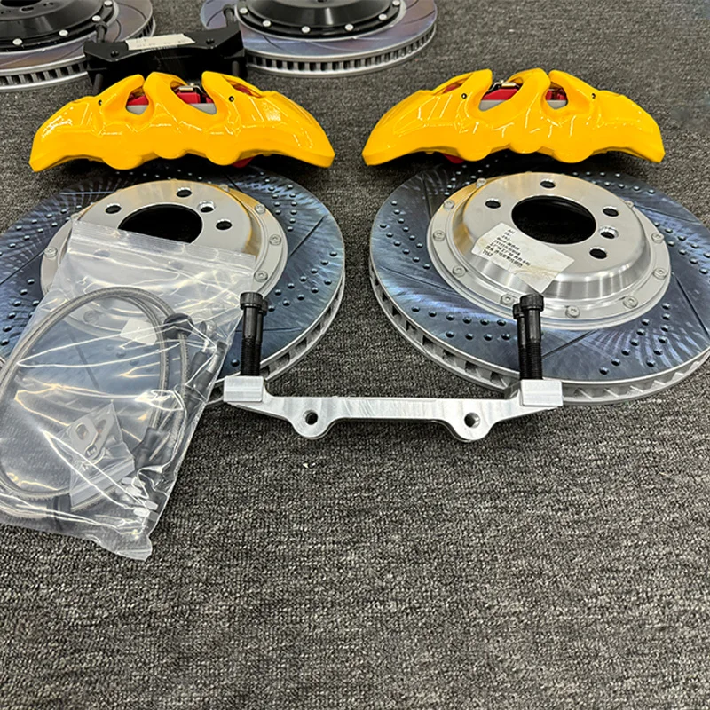 BM6 6 Pot Brake Caliper Kit with Pattern Slotted Brake Discs Front Wheel Upgrade for E92 3 Series Factory Direct Custom Sale