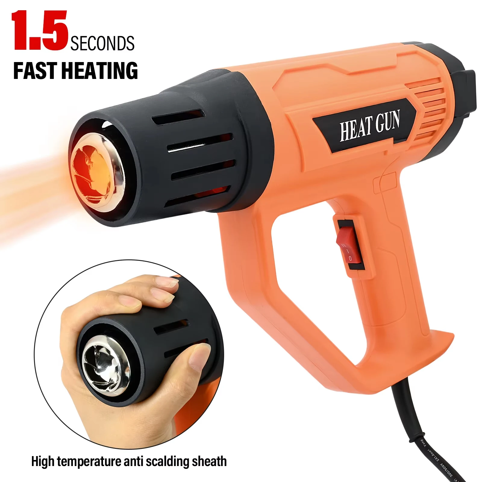EHDIS 220V 2000W Electric Hot Air Gun Digital Display Car Film Heat Gun Air Dryer for Thermal Blower Shrink Wrapping