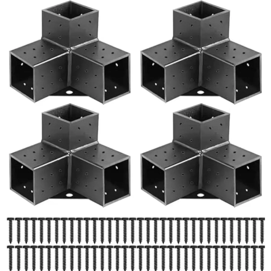 

Pergola Brackets Kit 4x4 Woodworks DIY 3-Way Right Angle Corner Bracket for Extension Elevated Wood Stand Pergola Corner Bracke