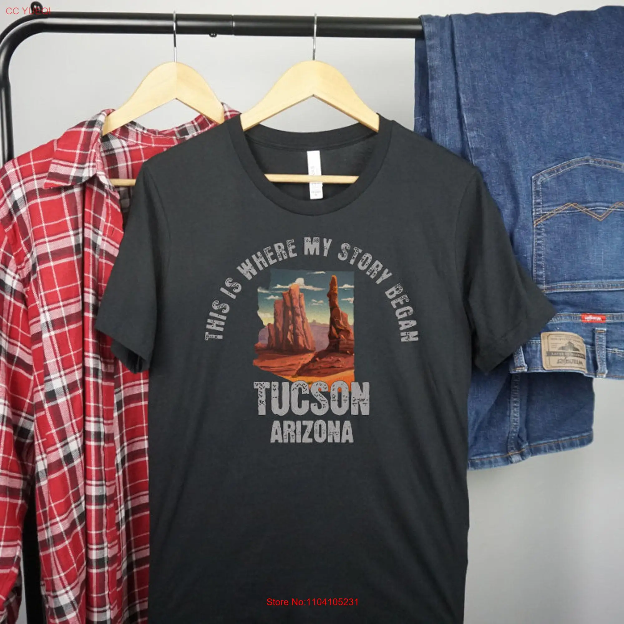 This is where my story began Tucson Arizona T Shirt Home Town Pride Birthday Anniversary Father Day Mothers