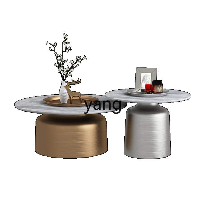 CX Light Luxury and Simplicity Modern Gold-Plated Brushed Tea Table Small Apartment Round Table