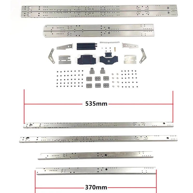 6X6 Stainless Steel Complete Set of Cross and Sub-Beams for 1/14 Tamiya RC Truck Trailer Dump Truck Scania Benz Iveco Volvo MAN