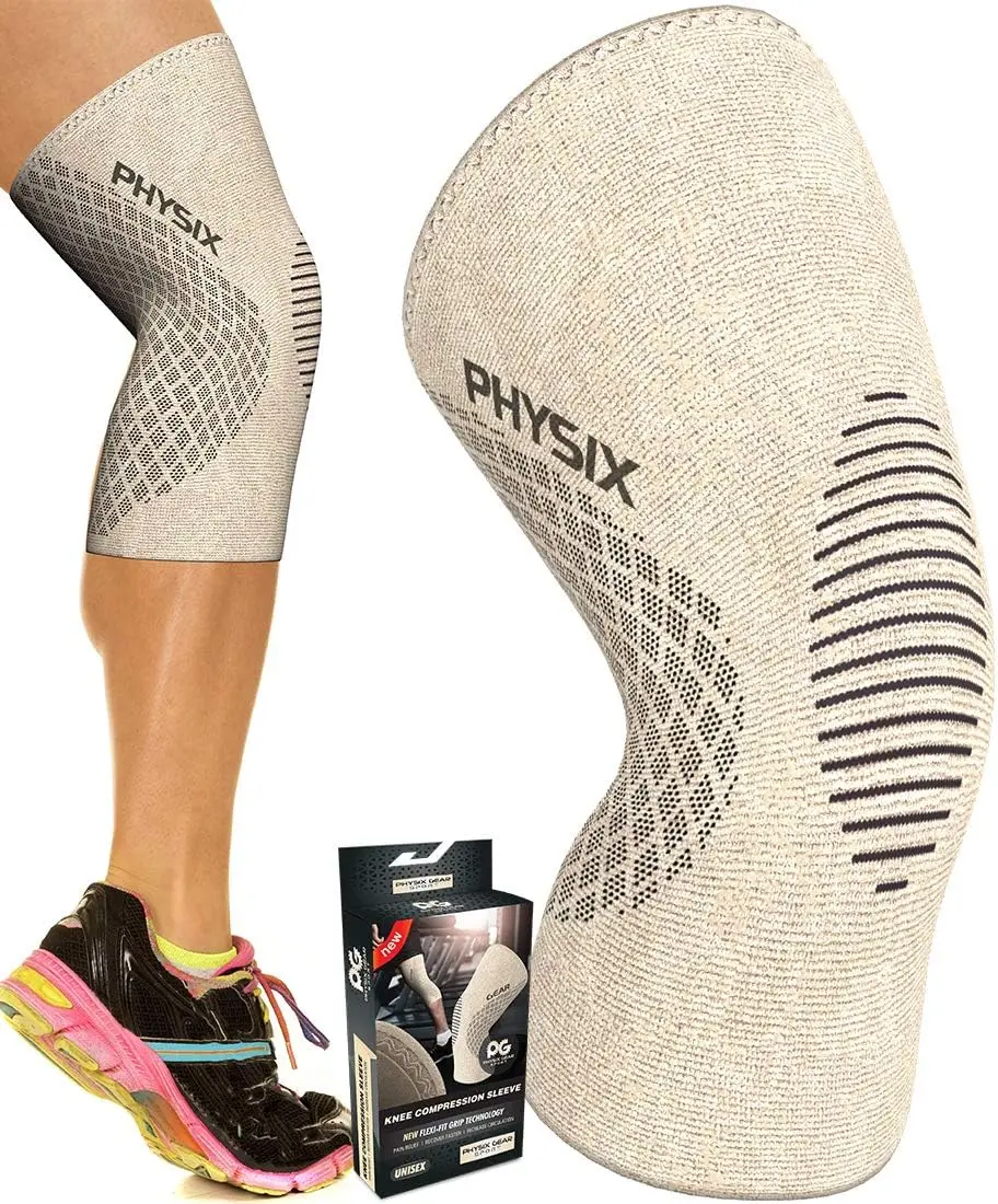 

Knee Compression Sleeve for Men & Women - Support for Running, Gym, Weightlifting, Workout, Sports