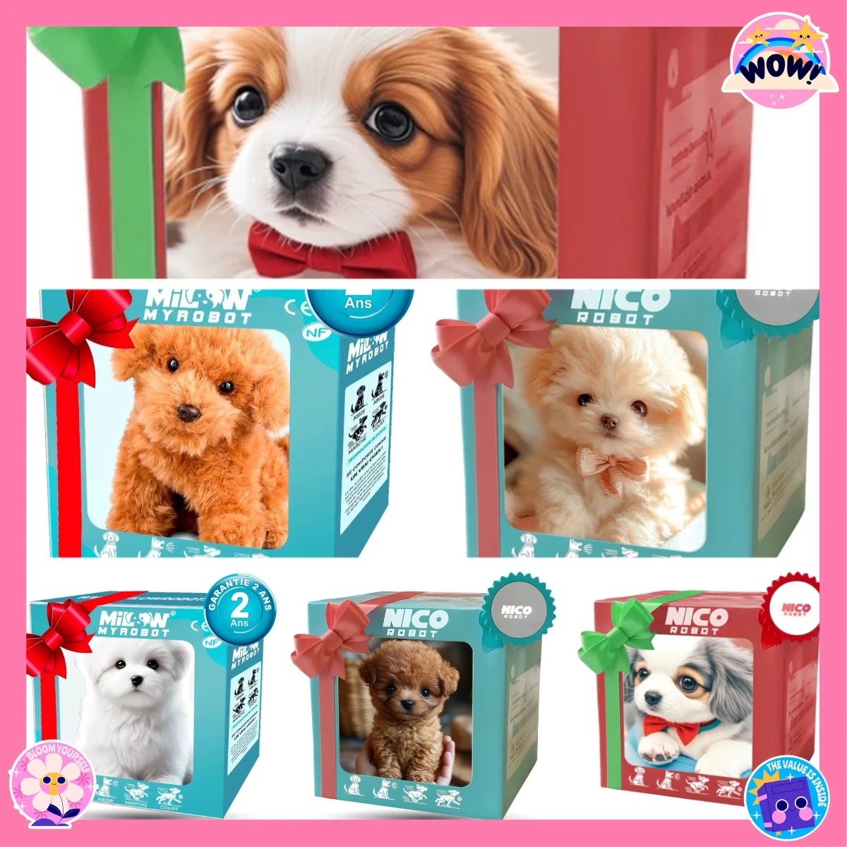 Robot en peluche pour enfants, chiot, marche interactive, aboiement, queue de soufflage, nouveau jouet mignon pour animaux de compagnie (sans batterie)