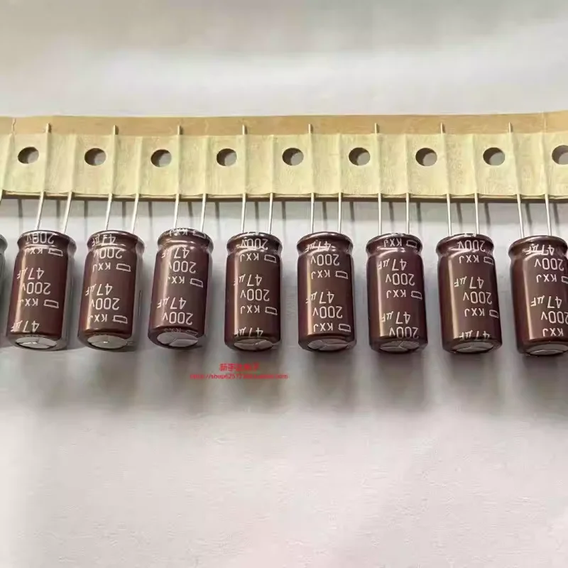 

10-100 шт. 47 мкФ 200В Black Diamond 200V47UF 10X20 серия KXJ высокочастотный долговечный электролитический конденсатор