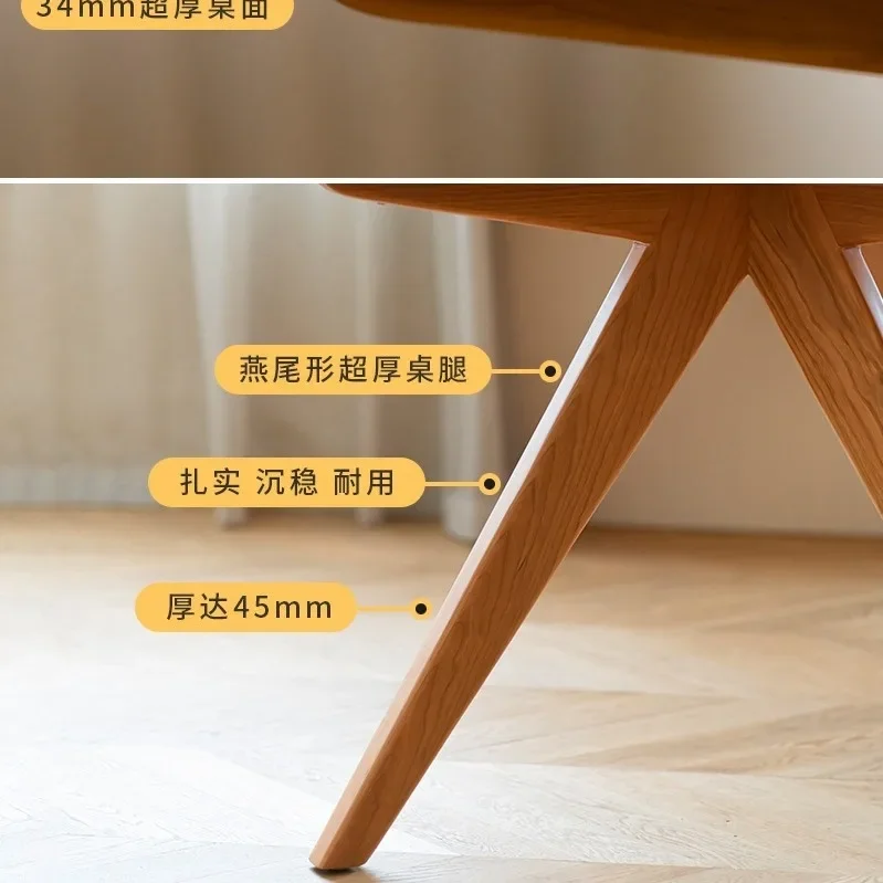 Whale dining table, Nordic all solid wood super thick long table cherry wood Japanese restaurant workbench