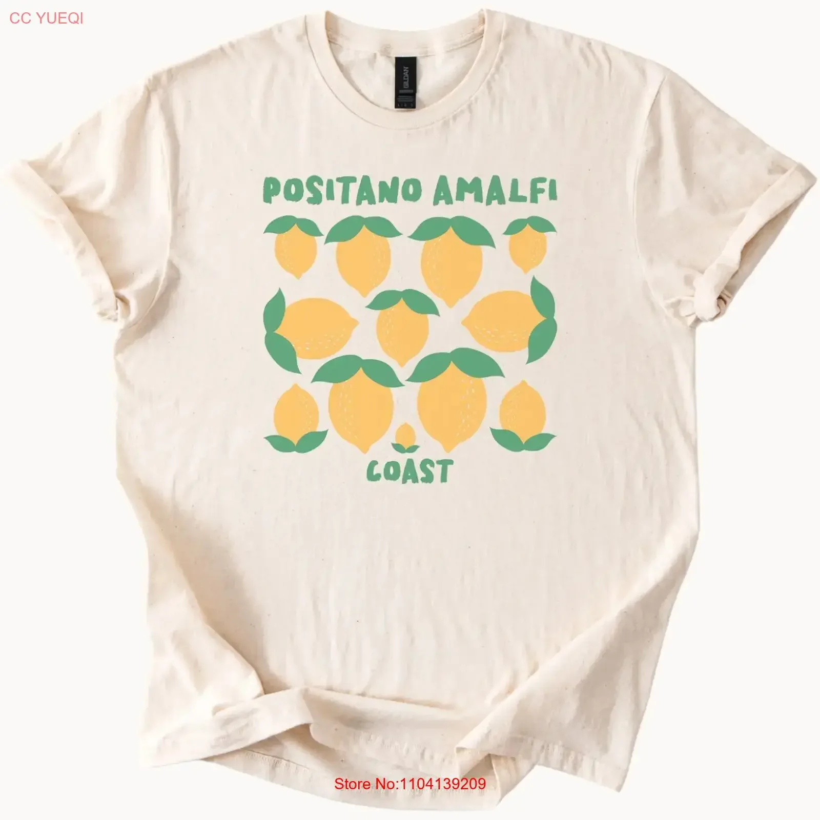 Positano Amalfi Coast Lemons T Shirt Italian Fruit Summer Top vintage Washed fashion Top For Everyday Wear Stretched Soft