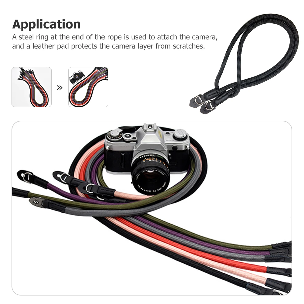 

Polyester Camera Straps Sling Shoulder Wear Resist Accessories Belt Fits All Cameras Round Port Mirrorless Camcorder