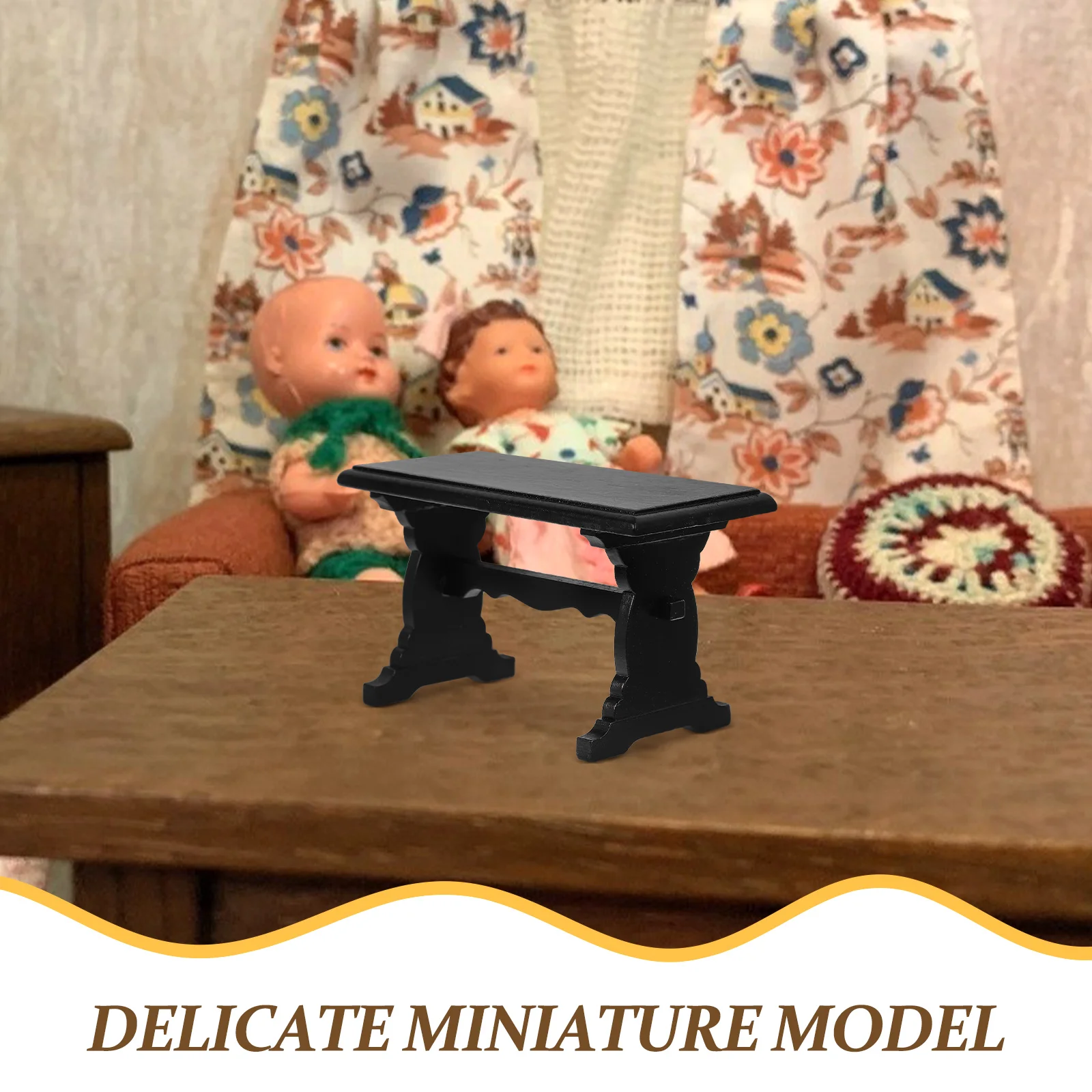 Armless Miniature ตารางตุ๊กตาสํานักงานรับประทานอาหารของเล่นตกแต่งเฟอร์นิเจอร์