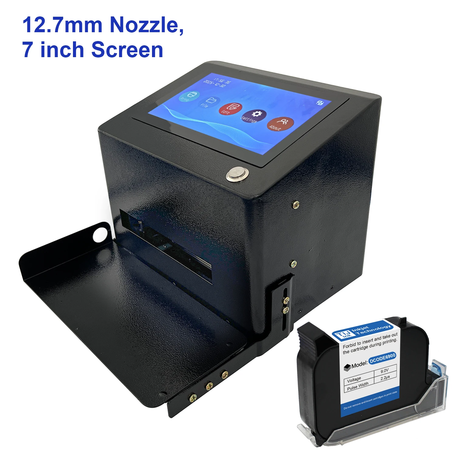 DCODE PO3 Desktop Inkjetprinter 12,7 mm / 25,4 mm thermische inkjetprinter Batchnummer Afbeelding QRcode Barcode Nummer Logo Vervaldatum