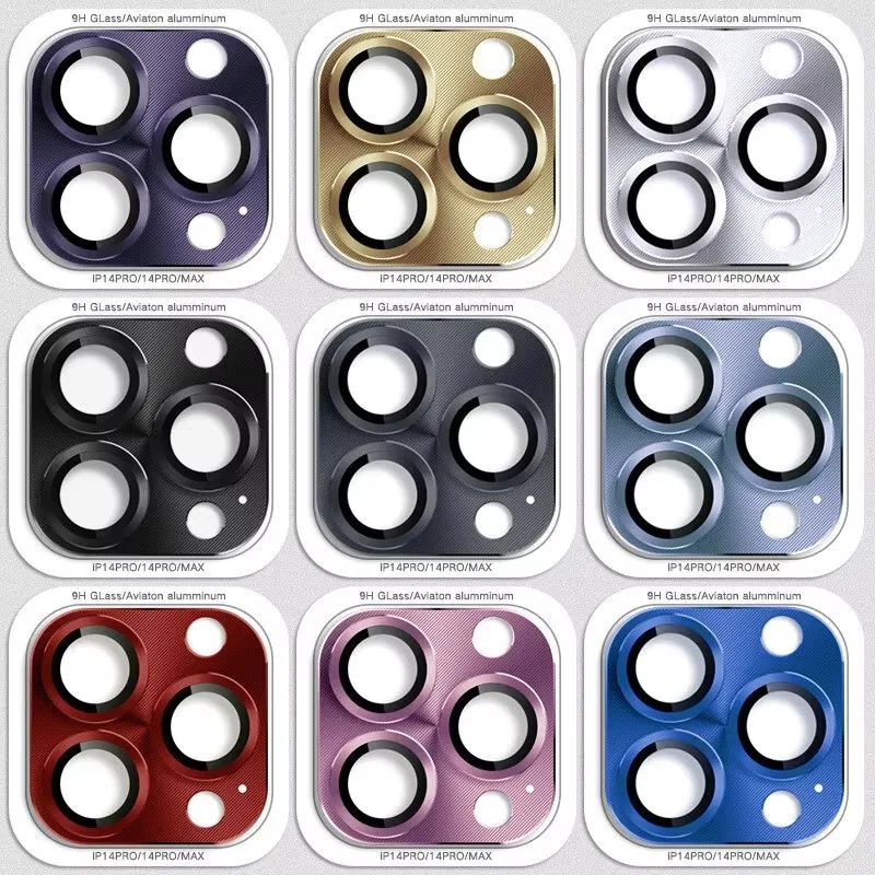 1PC Tempered Glass Metal Camera Lens Protector For iPhone 15 Pro 14 18 17 16 Plus 13 Pro Max Anti-Scratch Rear Lens Ring Cover