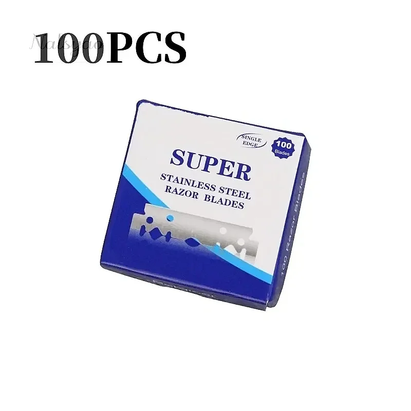 Barber Shaving Tools 10/100PCS Single-sided Stainless Steel Men Manual Shaver Blades