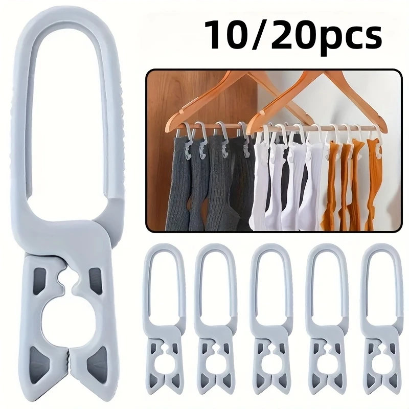10pcs Sock Clips Windproof Socks Hangers Durable Plastic Multi-Purpose Clips For Home Organization Space-Saving Design