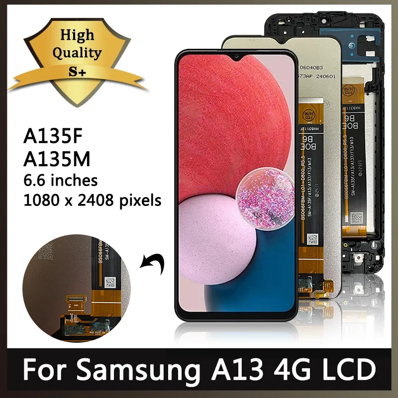 AAA Quality for Samsung A13 4G A135 A135F A135F/DS A135M Lcd Display Digital Touch Screen With Frame For Samsung A135 Display