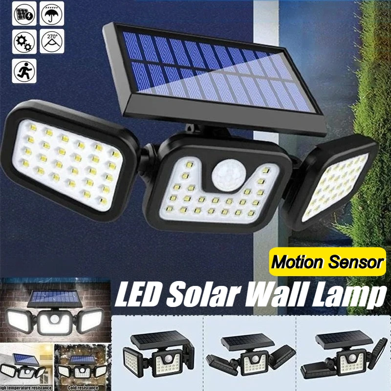 

Светодиодные солнечные фонари с датчиком движения, 3 режима, уличный водонепроницаемый солнечный свет, уличный фонарь на солнечной энергии, настенный светильник, освещение гаража