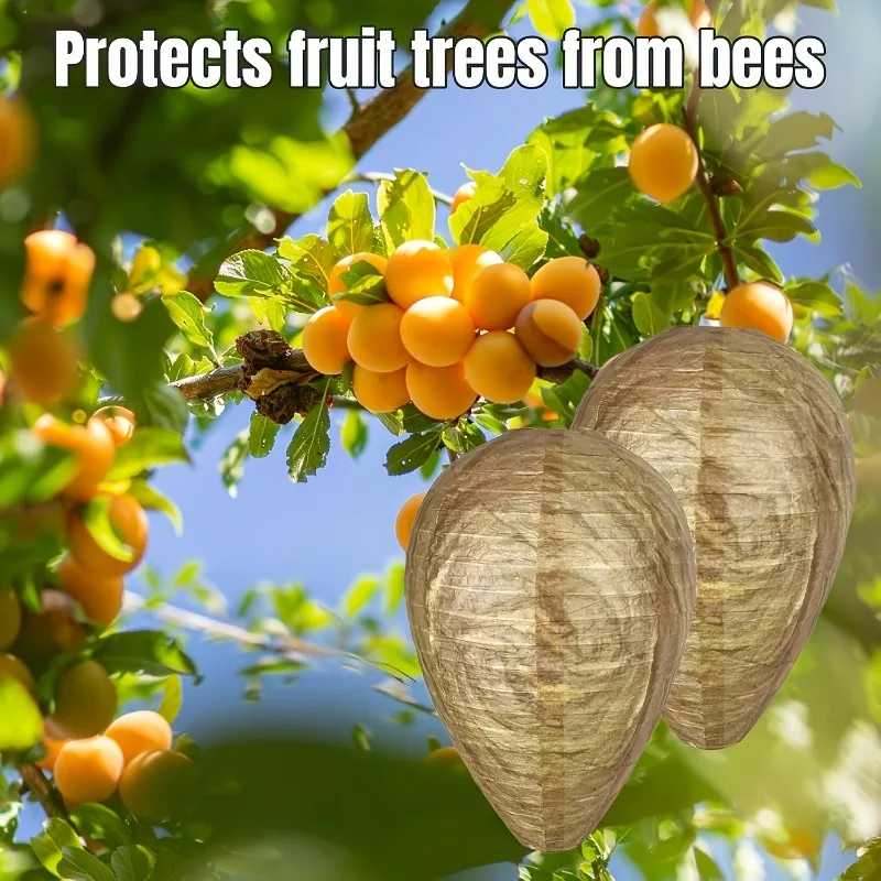 3 PCS Simulated Wasp Nests - Natural Bee Repellers Outdoor Suspended Artificial Beehives Suitable for Gardens/Porches/Courtyards