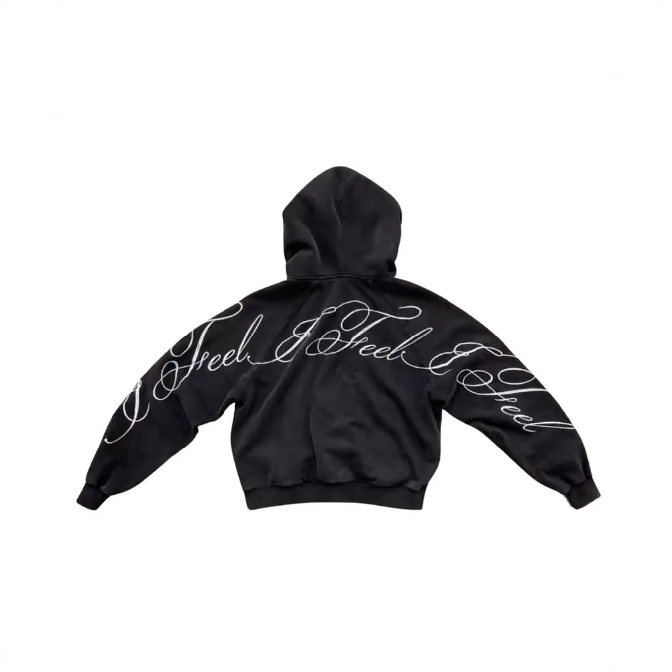 Winter Retro Harajuku Street Dark Style Y2K Letter Printed Zipper Hooded Sweatshirt