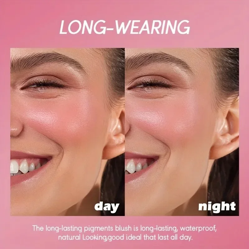 3-in-1 Long-Lasting Liquid Blush Facial Contouring น้ําหนักเบา Soft Cream Blush กันน้ํา Facial Blush Stick สําหรับ Cheek Eye Lip
