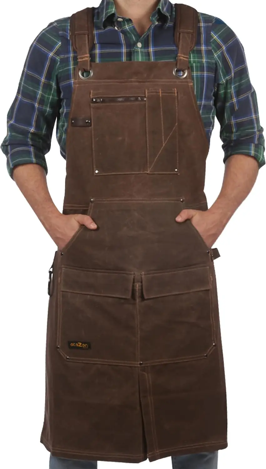 

Водонепроницаемый рабочий фартук из вощеного холста с карманами, регулируемый, для мужчин и женщин, 27x34 дюйма, коричневый, размеры S-XXL