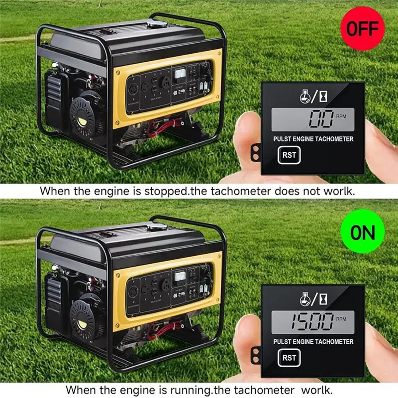 Multi-Purpose Digital Chainsaw Tachometer Small Engine Tachometer Digital Display Pulse Speedometer Motorcycle Electronic Tachom