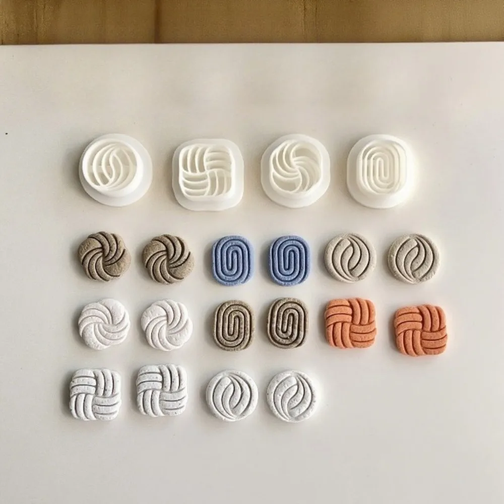 4Pcs Mini Weave  Bohemian Polymer Clay Cutters Braided Texture Molds for DIY Earrings Jewelry Showcasing Fashion Hollow Elements
