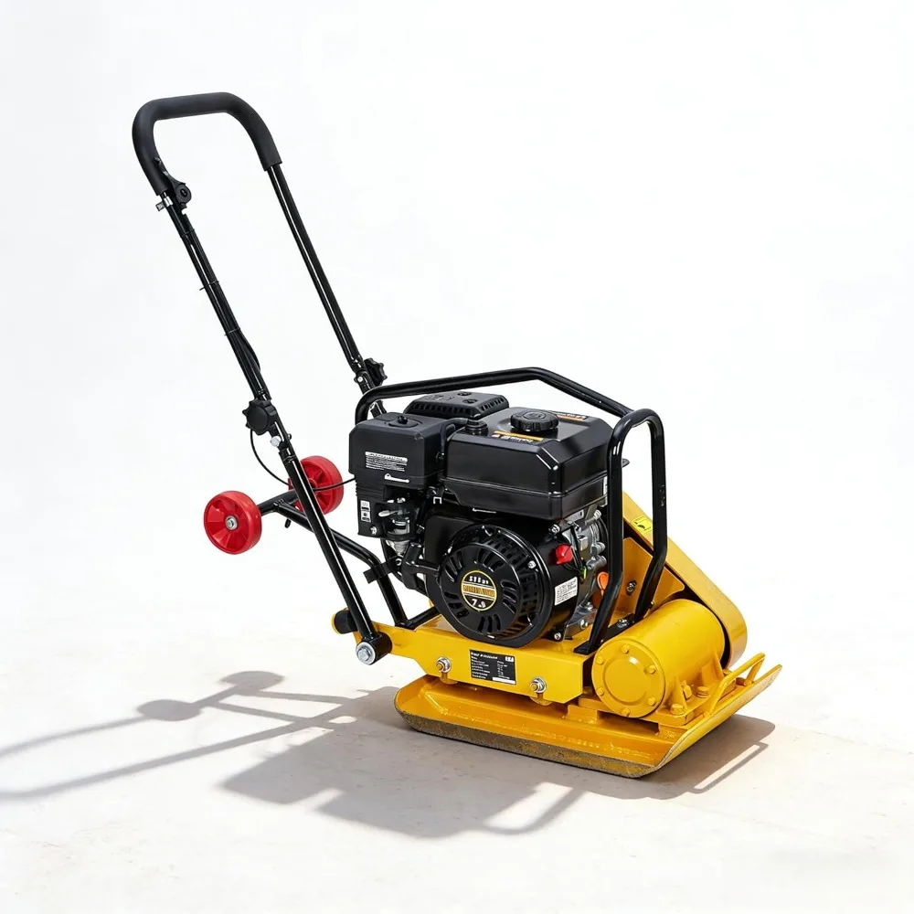 -For 7HP 212CC Gas Engine Plate Compactor 4200lbs Force Jumping Jack Tamper 5600VPM Pavement Rammer for Asphalt Walkway^