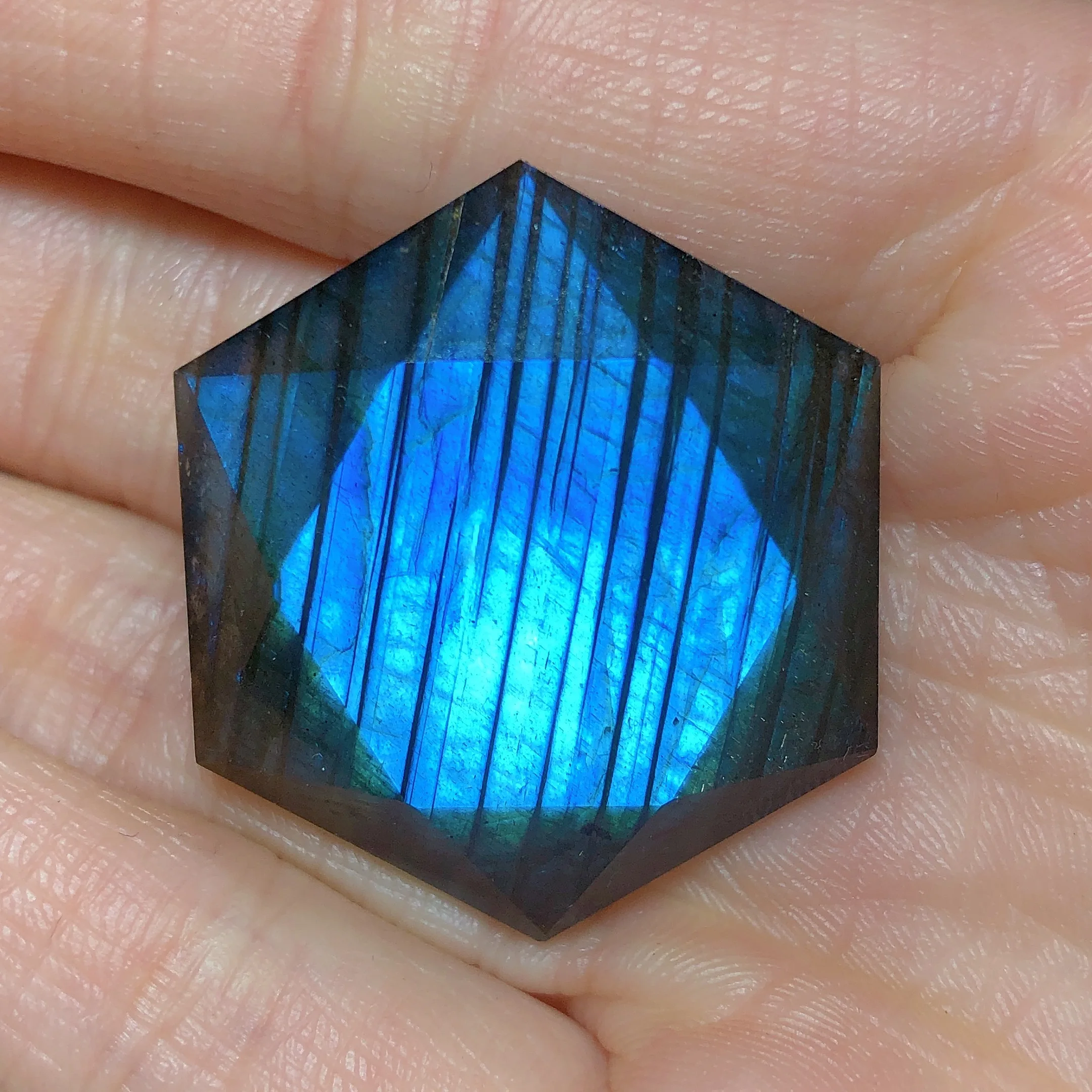Natural Crystals Labradorite Hexagram Blue Golden Flash Reiki Healing High Quality Wholesale Carving Energy Gift Mineral Ore