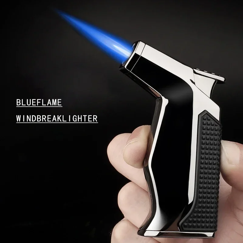 New Metal JOBON Windproof Cigar Lighter Personalized Elbow Blue Flame with Cigar Opener Inflatable Lighter Smoking Accessories