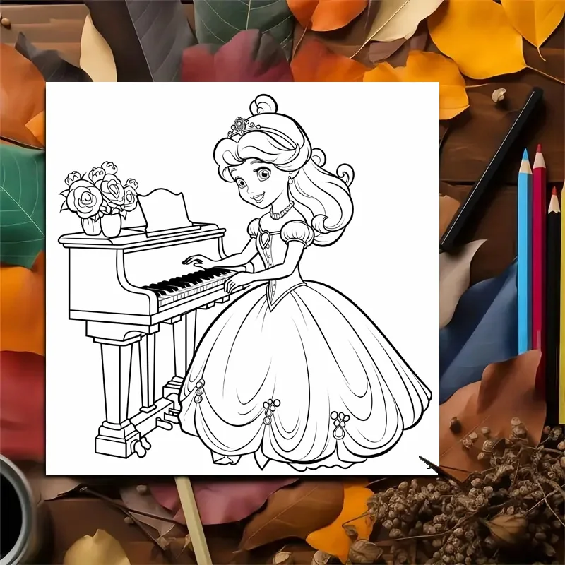 Beautiful Princess Coloring Book: Adult Picture Book for Creative Freedom with Charming Cartoon Characters