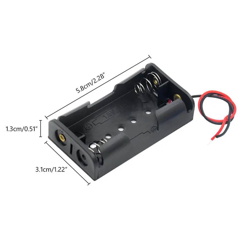 1 Slots AA Battery Case Box Holder Storage Case with Lead Wire