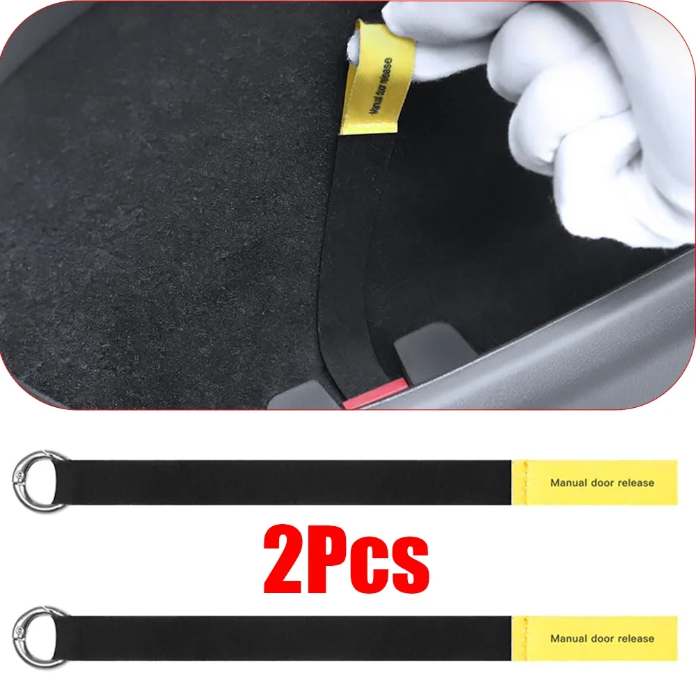 2pcs Car Door Emergency Cord Trunk Pull Strap for Tesla Model Y Juniper YL 2025 2026 Safety Accessory Cars and Auto Parts