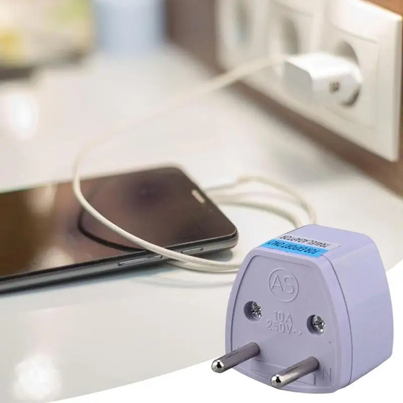 1Pc Universele Eu Plug Reis Muur Ac Power Oplader Adapter Converter 2 Ronde Pin Socket Outdoor Reizen