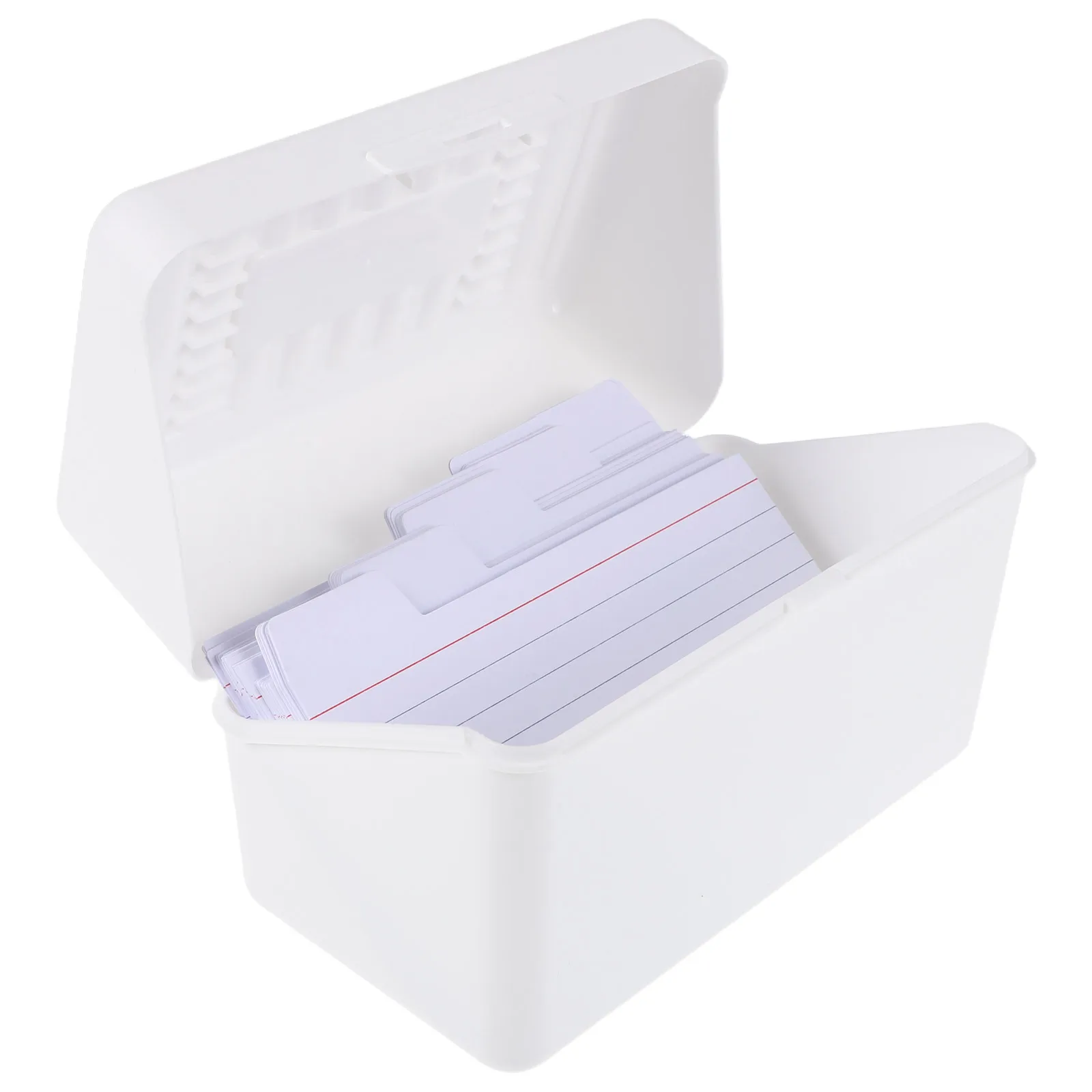 

50pcs Index Cards Blank White Lined Memo Notepad Speech Cards Flashcards Revision Study Essentials Storage Box