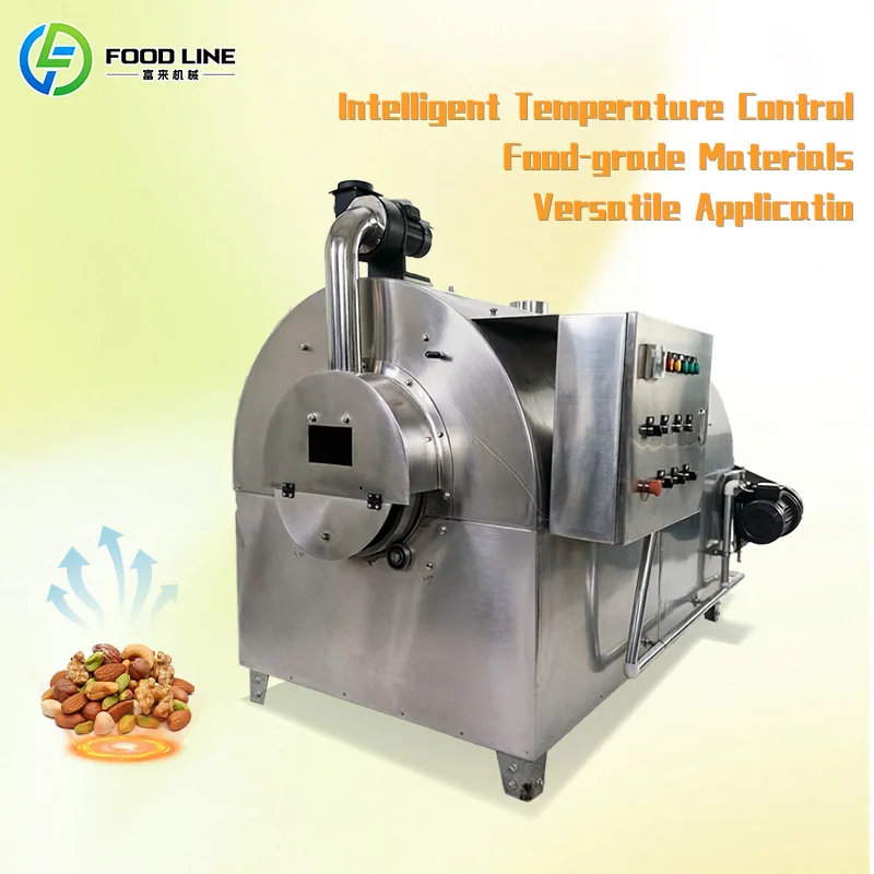 Gas Heating Rocking Oven Peanut Roasting Machine Drum Roaster Machine Peanut Roster Machine Customized