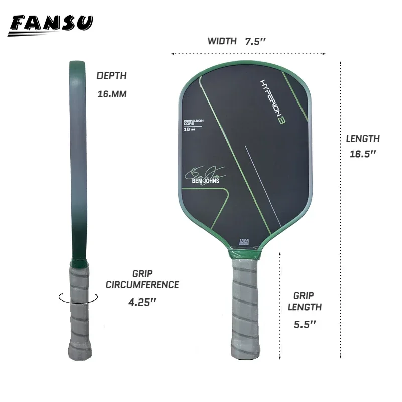 Hyperion GEN3 Propulsion EVA Foam Filling Core 16mm Pickle Paddle with Ben Johns Edition Pickleball Paddle Racket UPA-A pprove