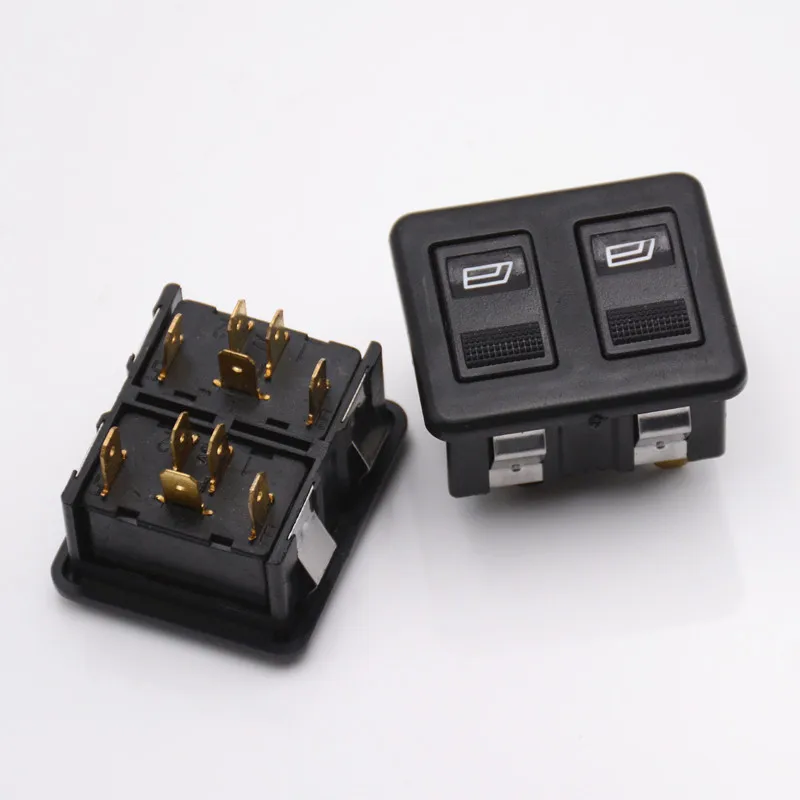 Auto Car Double 5 Pin Female Socket Dual Power Window Master Control Switch 12V DC 20A