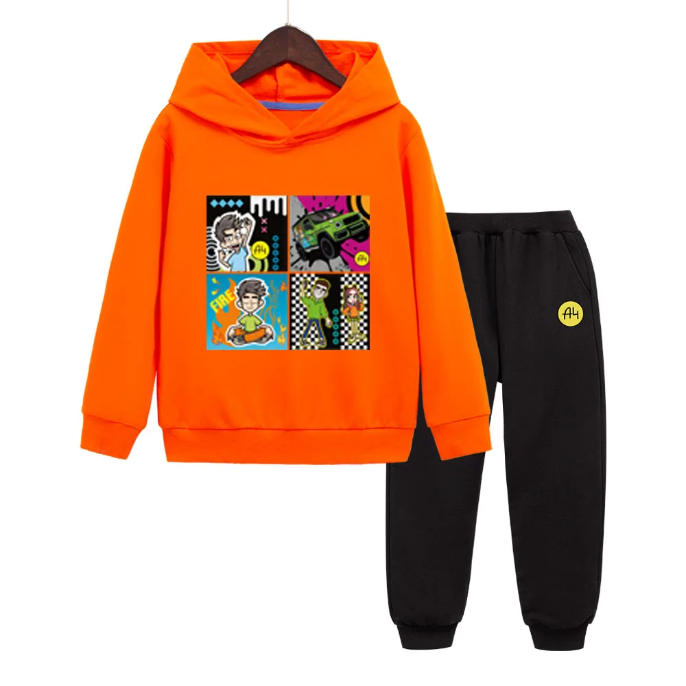 

Cotton 100% Влад А4 Kids Hoodies Pants Set A4 Риви Hooded Sweatshirt 2PCS Summer Thin Coat Children's Baby boy clothes 3-12 y