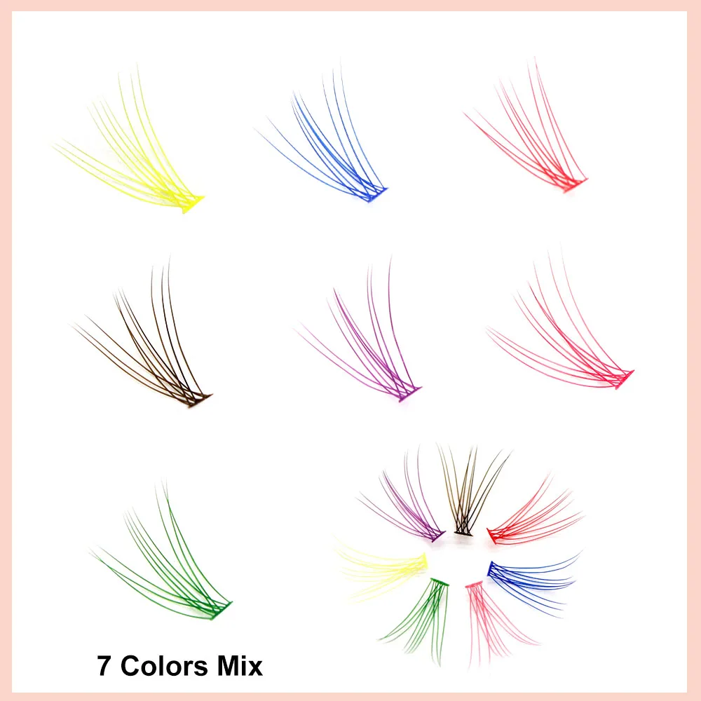 Wholesale colored natural extension eyelash makeup tools, fake eyelashes, easy to operate party mixed color eyelashes