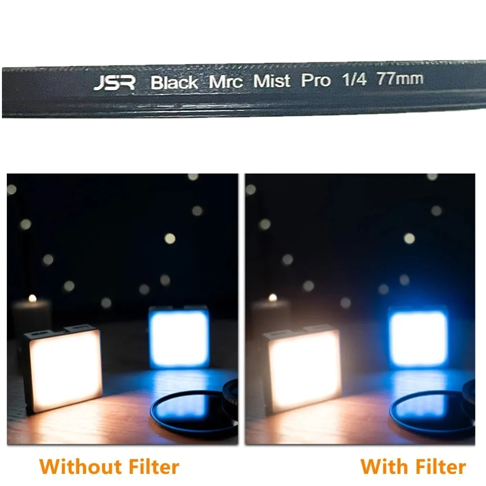 Black Pro Mist 1/4 1/8 Lens Filter Protector Soft Focus Diffuser Diffusion for Camera Lenses Similar to Pro-Mist BLACK MAGIC