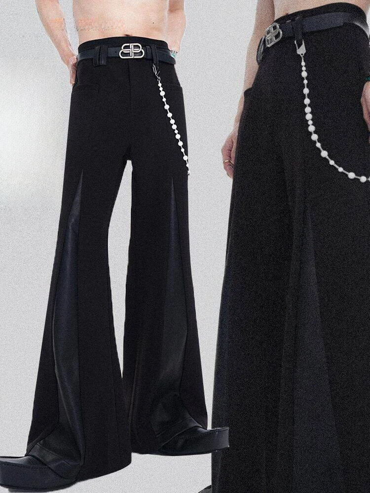 

Premium Feeling Men's Wide Leg Pants Summer Drapey Floor-Length Casual Trousers Design Sensation Korean Sle Loose Fit