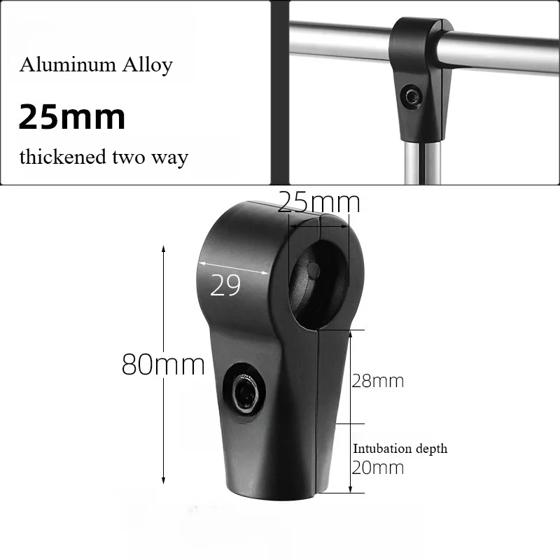 1/2/4PCS Aluminum Alloy Round Tube Pipe OD 25mm 2/3/4 way Joint Connector Fixed Parts Landing Airing Rack Single Rod Pipe Joint