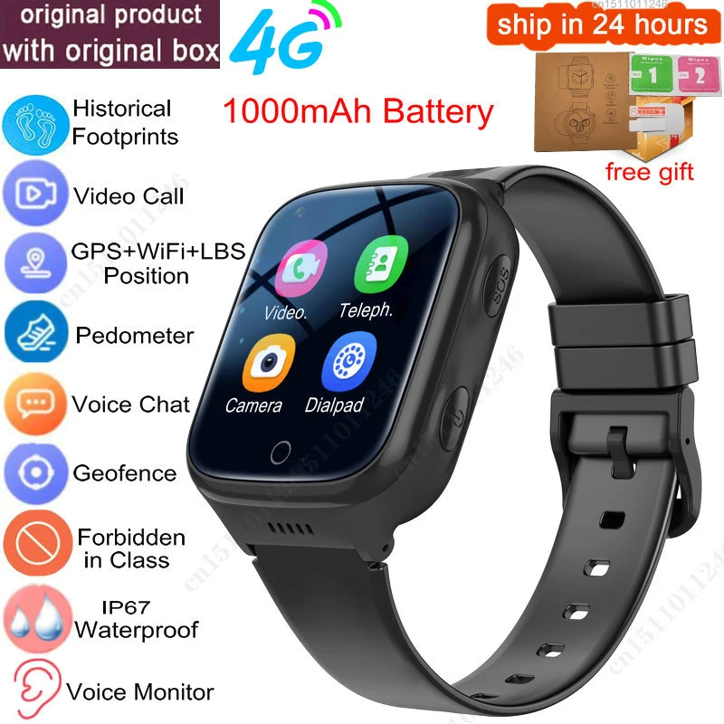 KGG 4G Smart Horloge Kinderen GPS WiFi 1000mAh Video-oproep Tracker Locatie SOS Call Back Monitor Telefoon Horloge smartwatch Kinderen Geschenken
