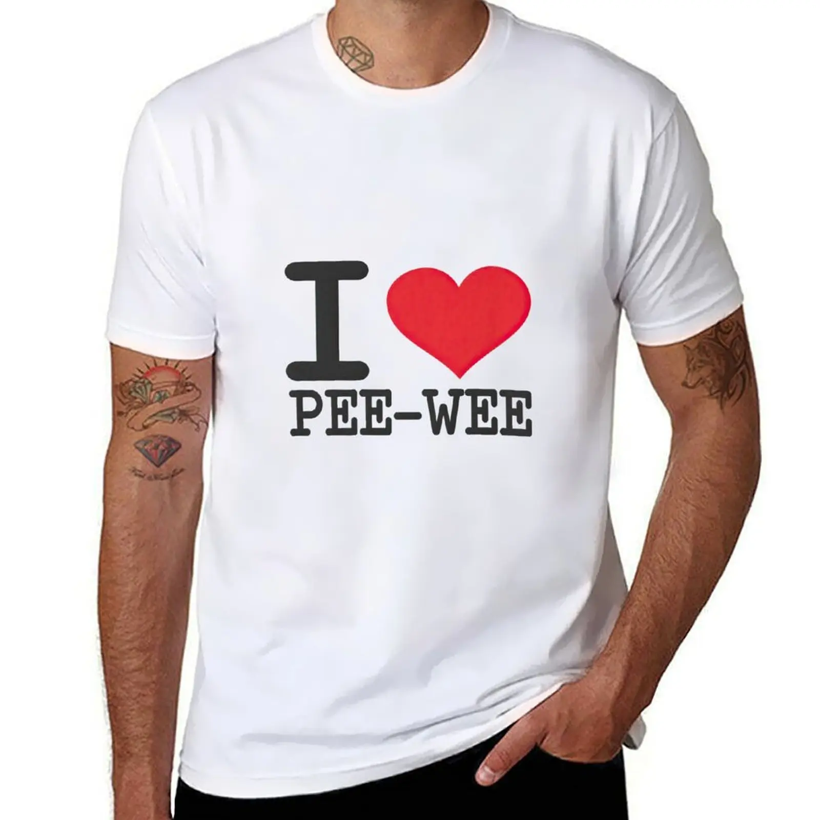 

I Love Pee Wee I Heart Pee-Wee T-Shirt man t shirt luxury t shirts for man pack white t shirts cotton 100% T-Shirt