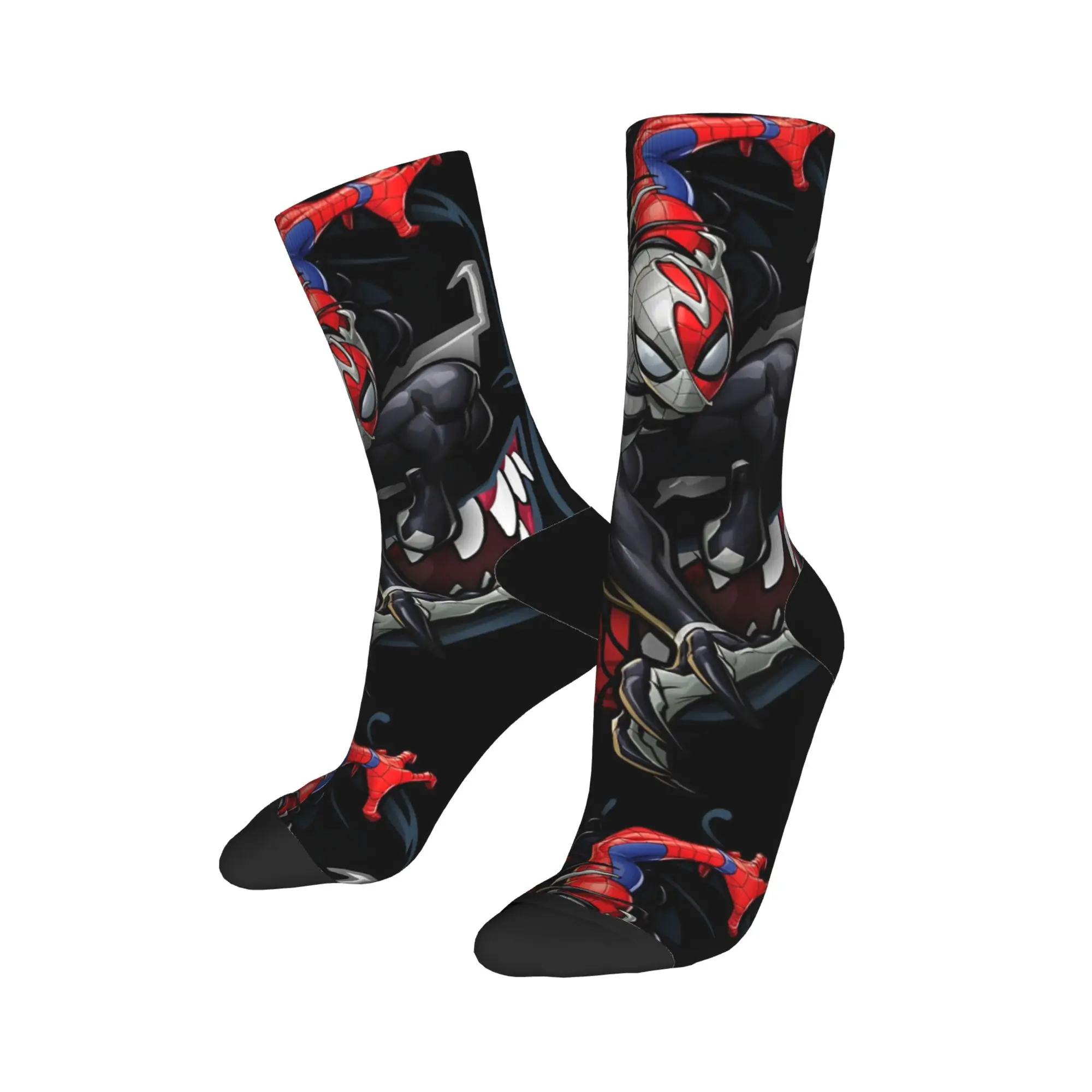 Male Men Socks Harajuku Spider-Man Maximum Venom Action Shot Sock Skateboard Women's Socks Spring Summer Autumn Winter